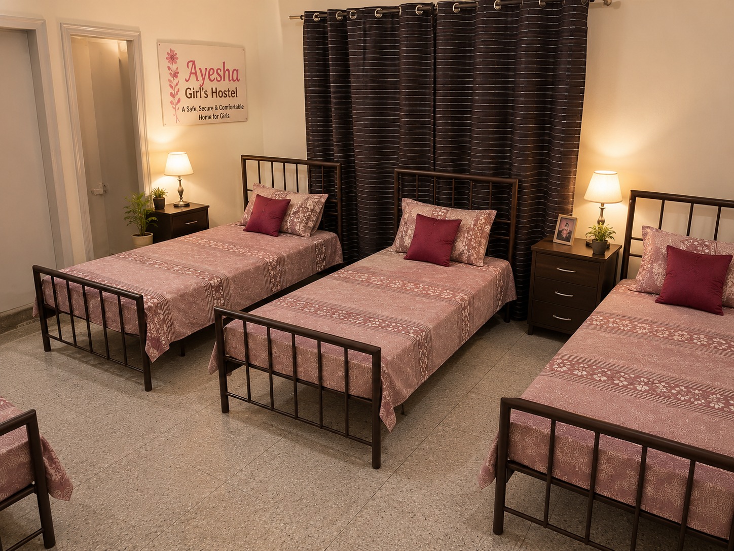 Triple Sharing Room Rose Theme